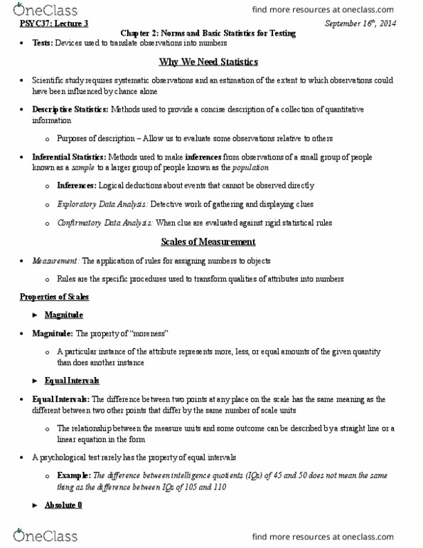 PSYC37H3 Chapter Notes - Chapter 2: Percentile Rank, Exploratory Data Analysis, Percentile thumbnail