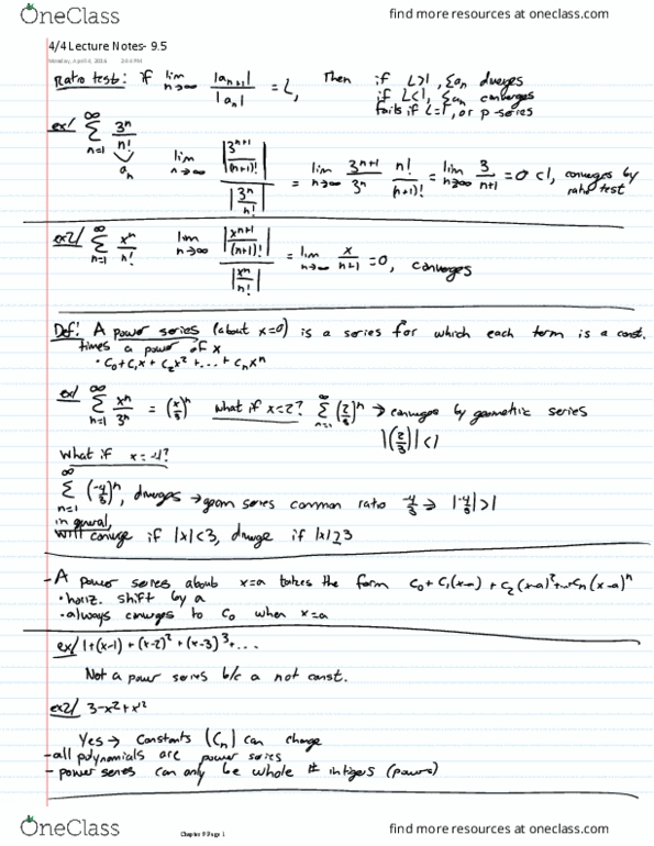 MATH 116 Lecture 30: 4/4 Lecture Notes- 9.5 thumbnail