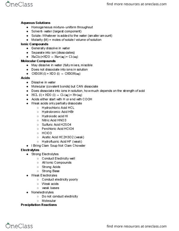 CHM 1045 Chapter Notes - Chapter 9: Methanol, Miscibility, Sodium Chloride thumbnail