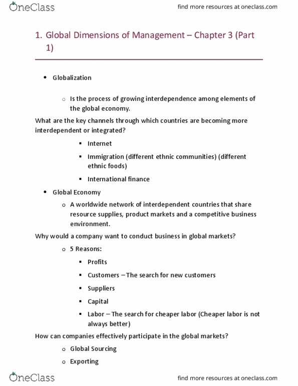 GMS 200 Lecture Notes - Lecture 3: International Finance, Foreign Direct Investment, Market Entry Strategy thumbnail