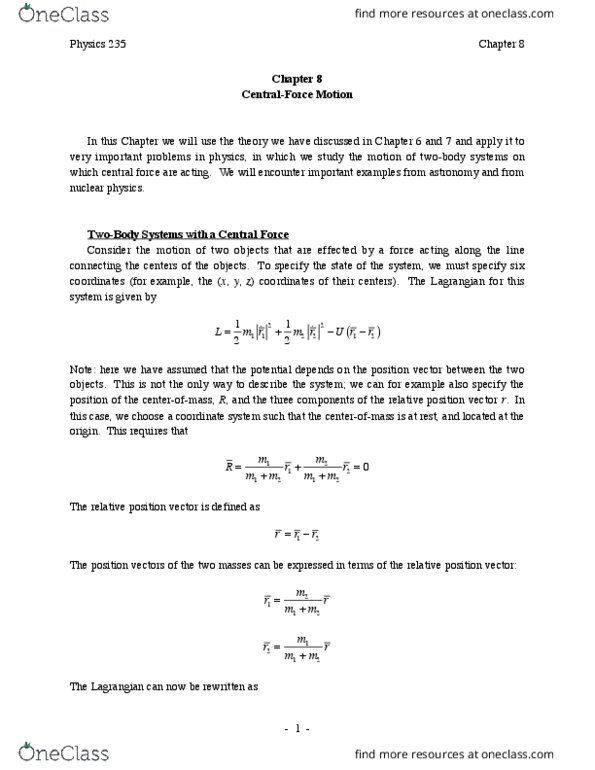 PHYS234 Lecture 8: PHYS 235 - Chapter 8 thumbnail