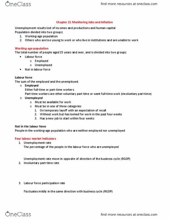 Economics 1022A/B Lecture Notes - Lecture 2: Business Cycle, Human Capital, Deflation thumbnail