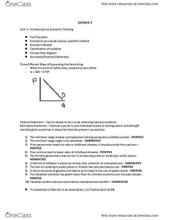 ECON 1BB3 Lecture Notes - Lecture 1: Scientific Method thumbnail