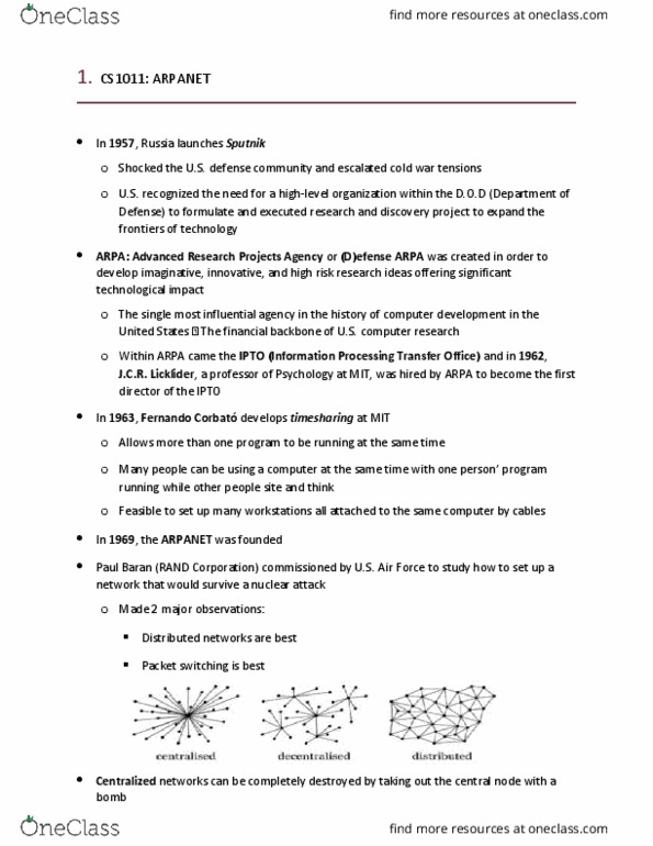 Computer Science 1011A/B Lecture Notes - Lecture 1: Transmission Control Protocol, Cable Modem, Tim Berners-Lee thumbnail