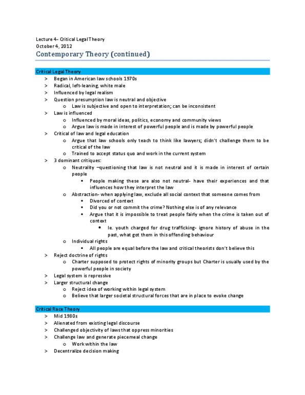 SOC323H5 Lecture Notes - Lecture 4: Henry Morgentaler, Section 33 Of The Canadian Charter Of Rights And Freedoms, Reasonable Time thumbnail