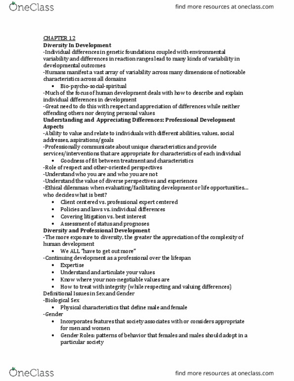 HDFS201 Lecture Notes - Lecture 19: Grammatical Gender, Fetus, Karyotype thumbnail