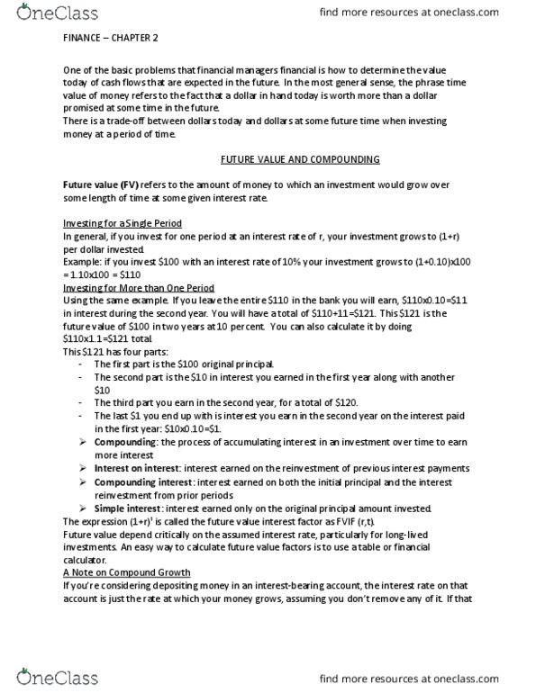 COMMERCE 2FA3 Chapter Notes - Chapter 2: Interest, W. M. Keck Observatory, Discount Window thumbnail