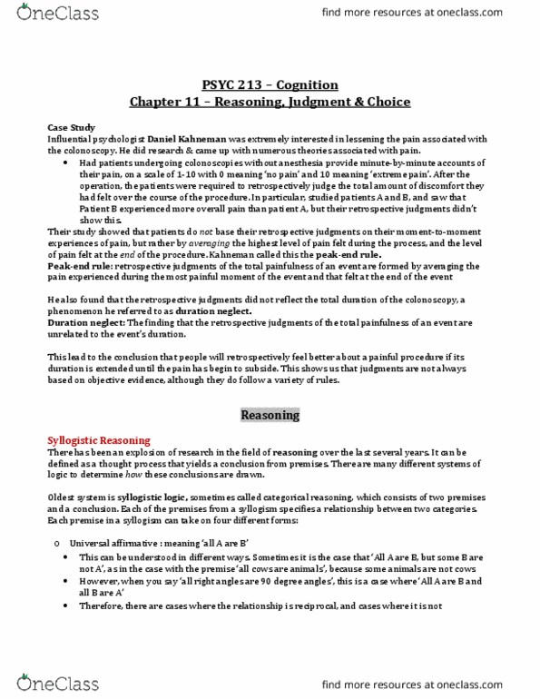 PSYC 213 Chapter 11: PSYC 213 - Chapter 11 Notes thumbnail