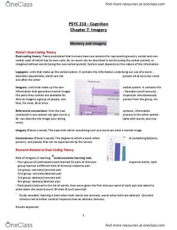 PSYC 213 Chapter 7: PSYC 213 - Chapter 7 Notes thumbnail