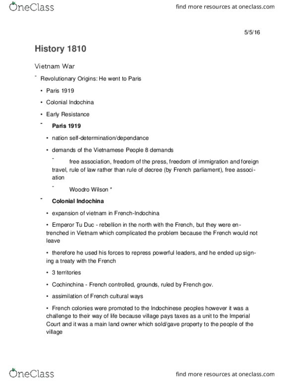History 1810E Lecture Notes - Lecture 1: Phan Chu Trinh, Social Darwinism, Phan Bội Châu thumbnail