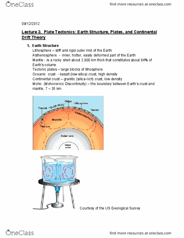 EARTHSC 2GG3 Lecture Notes - Lecture 3: United States Geological Survey, Continental Crust, Oceanic Crust thumbnail