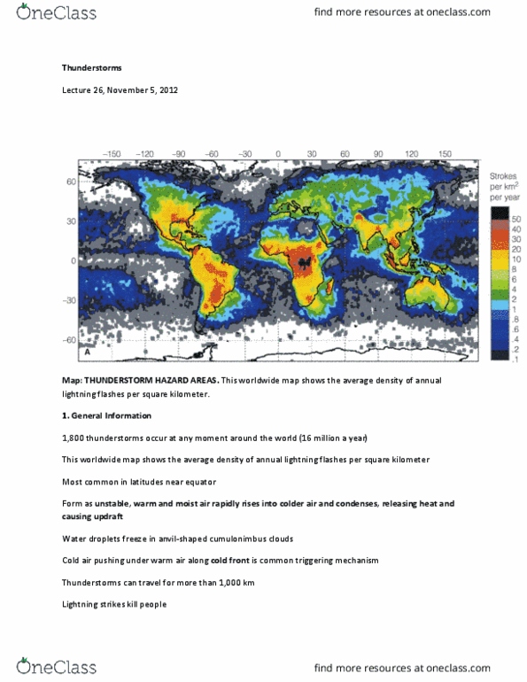 EARTHSC 2GG3 Lecture Notes - Lecture 26: Cumulus Congestus Cloud, Lightning, Thunderstorm thumbnail