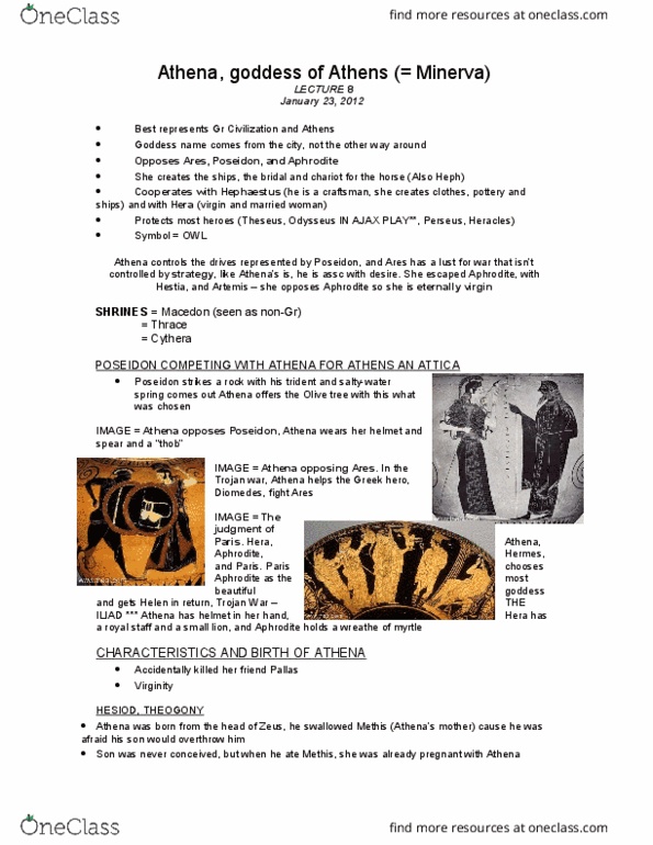 CLA204H1 Lecture Notes - Lecture 8: Panathenaic Games, Chryselephantine Sculpture, Bridle thumbnail