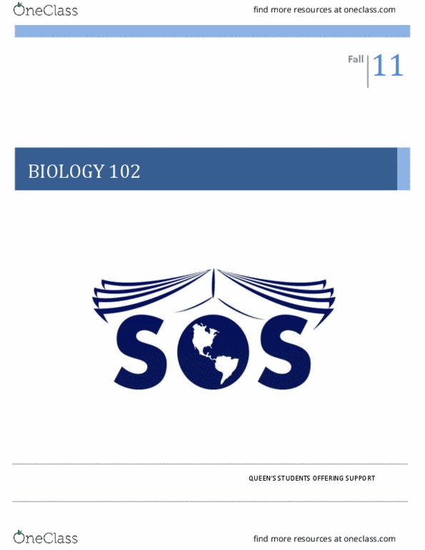 BIOL 102 Final: Biol 102 Sos Pdf - OneClass