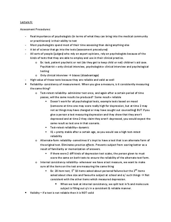 PSYB32H3 Lecture Notes - Lecture 4: Thematic Apperception Test, Rorschach Test, Ecological Validity thumbnail