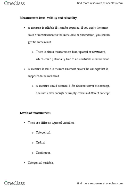 POLI 380 Lecture Notes - Lecture 16: Categorical Variable, Sampling Bias thumbnail