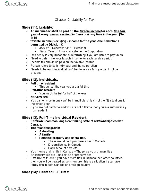 BU357 Lecture Notes - Lecture 1: Income Tax, Personal Property, Financial Statement thumbnail