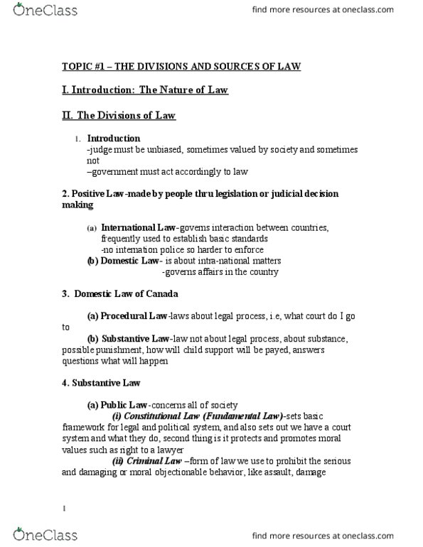 CRIM 135 Lecture Notes - Lecture 1: Precedent thumbnail