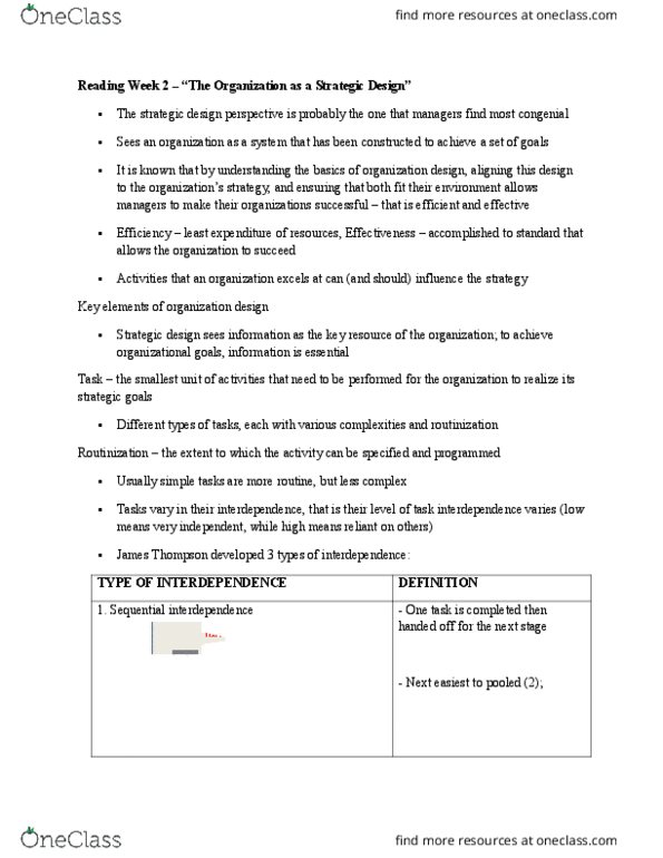 ORGS 2010 Lecture Notes - Lecture 2: Organizational Architecture, Organizational Structure, Work Unit thumbnail