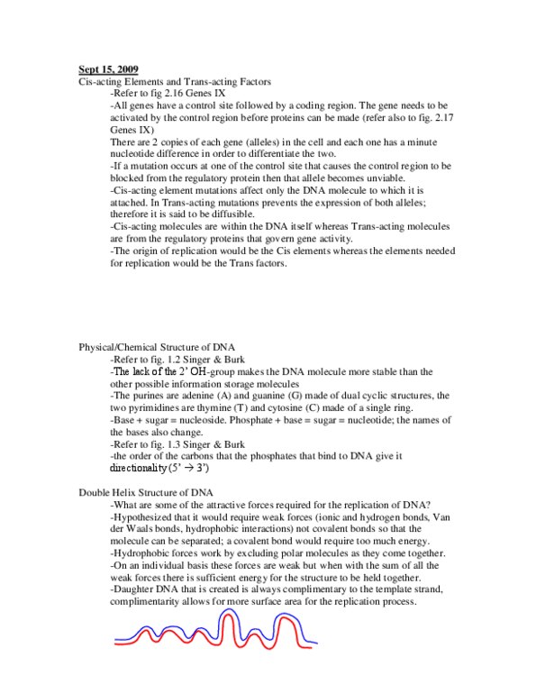 BIOL 3110 Lecture Notes - Cytosine, Covalent Bond, Purine thumbnail