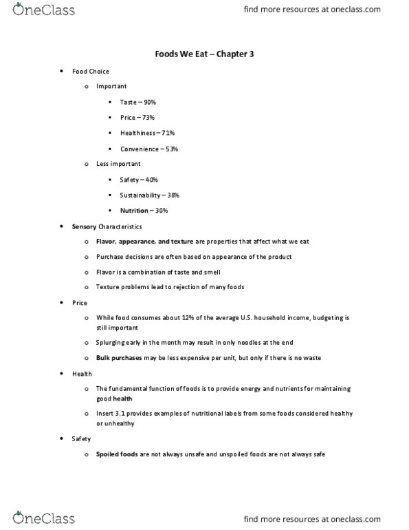 F_S 1030 Lecture Notes - Lecture 3: Orthorexia Nervosa, Family Traditions, Hunter-Gatherer thumbnail