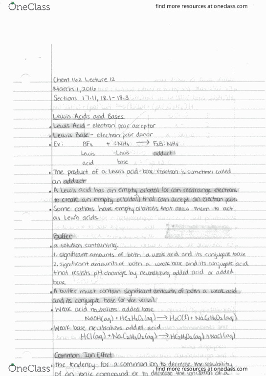 01:160:161 Lecture Notes - Lecture 12: Sodium Benzoate, Ammonia, Acid Dissociation Constant thumbnail