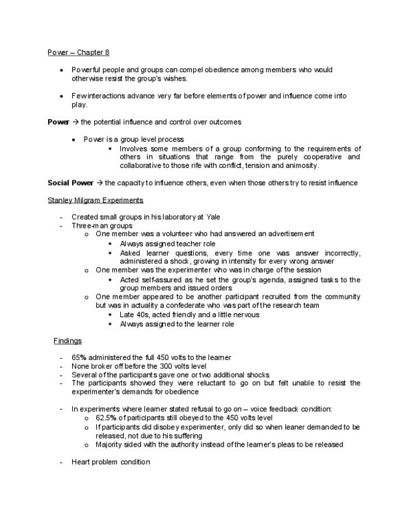 PSYC 3430 Lecture Notes - Agreeableness, Drill Instructor, Stanford Prison Experiment thumbnail