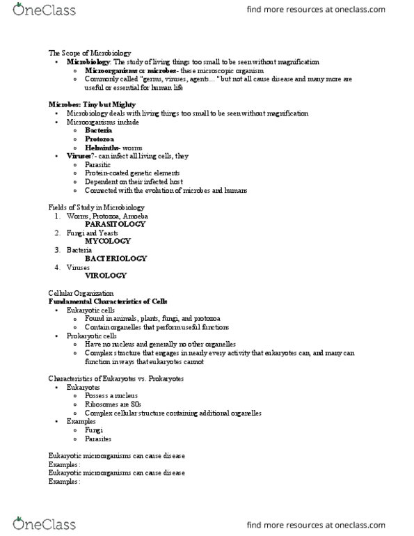 MICR 3164 Lecture Notes - Lecture 1: Scanning Electron Microscope, Gram Staining, Transmission Electron Microscopy thumbnail