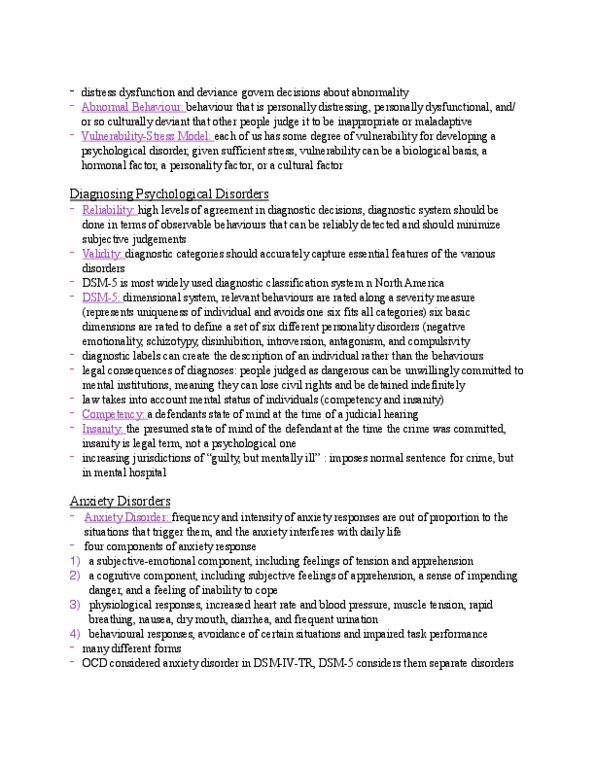 PSYCO105 Chapter Notes - Chapter 13: Obsessive–Compulsive Disorder, Twin, Anxiety Disorder thumbnail