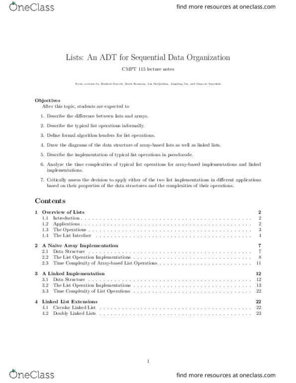 CMPT 115 Lecture 8: lists-notes thumbnail