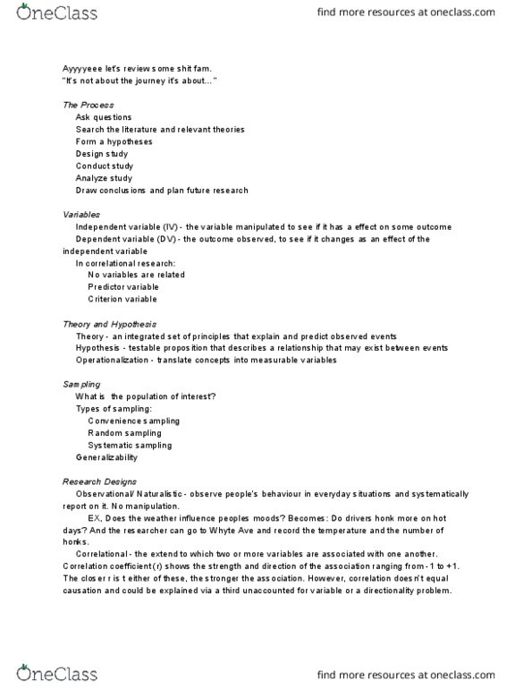 PSYCO241 Lecture Notes - Lecture 2: Milgram Experiment, Informed Consent, Social Desirability Bias thumbnail