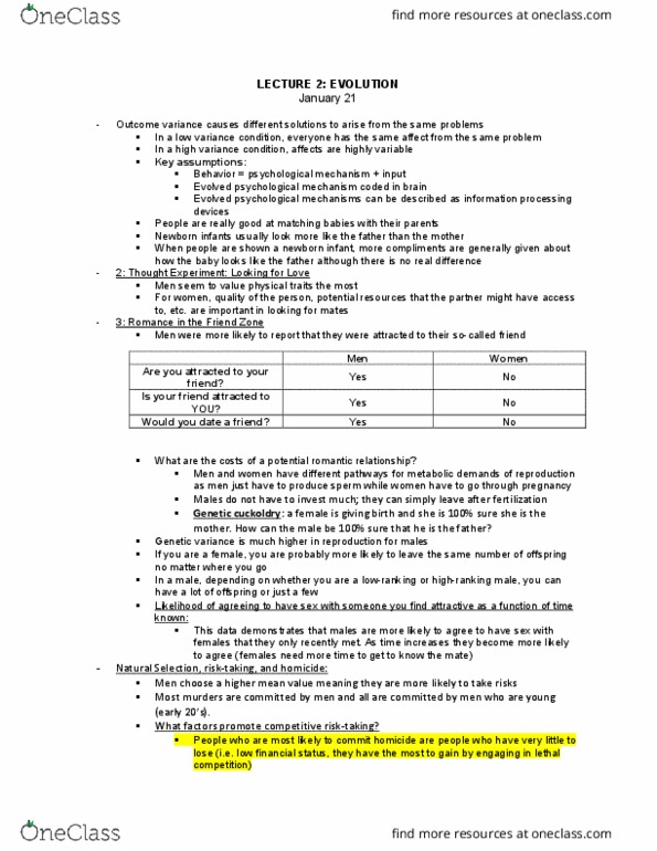 PSYCH 1X03 Lecture Notes - Lecture 2: Homicide, Cuckold thumbnail