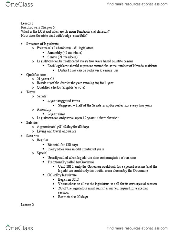 PSC 100 Lecture Notes - Lecture 3: Pocket Veto thumbnail