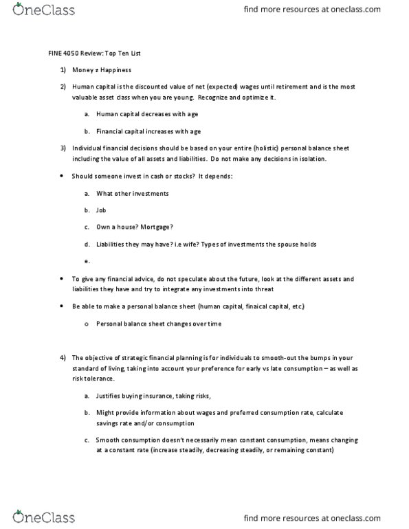 FINE 4050 Lecture Notes - Lecture 13: Late Show Top Ten List, Financial Capital, Human Capital thumbnail