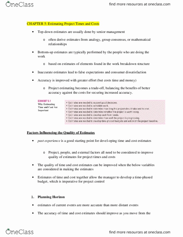 MGMT 4700 Lecture 5: Project Mgmt - CH 5 thumbnail