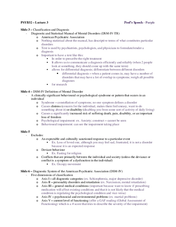 PSYB32H3 Lecture Notes - Lecture 3: Diagnostic And Statistical Manual Of Mental Disorders, Factitious Disorder, Ecological Validity thumbnail