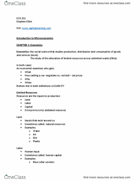 ECO 201 Lecture Notes - Lecture 1: Utility, Game Players, Tax Incidence thumbnail