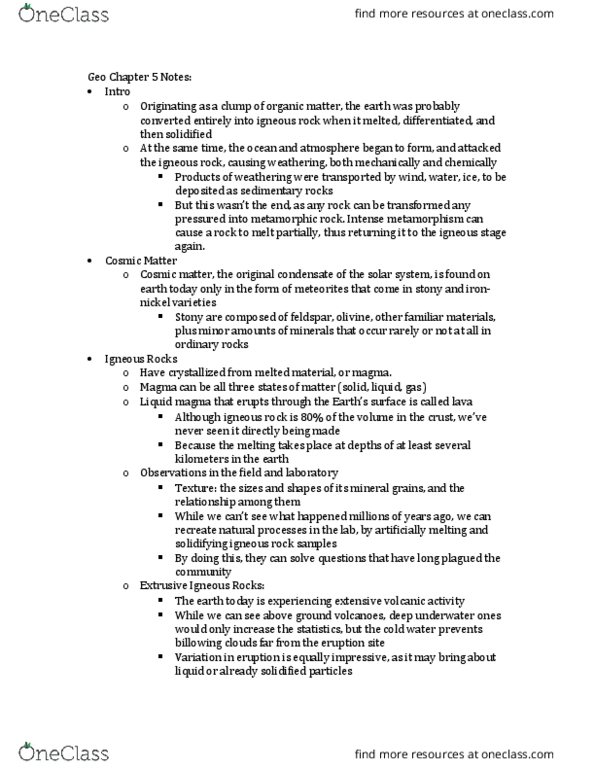 GEO 303 Chapter Notes - Chapter 5: Continental Crust, Overburden Pressure, Muscovite thumbnail