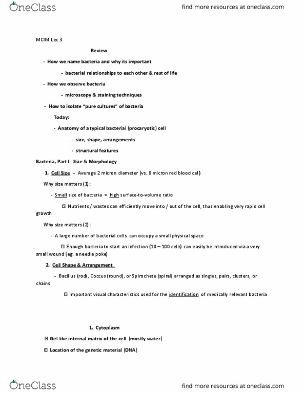 MCIM 224 Lecture Notes - Lecture 3: Chemotaxis, Block Drug, Disinfectant thumbnail