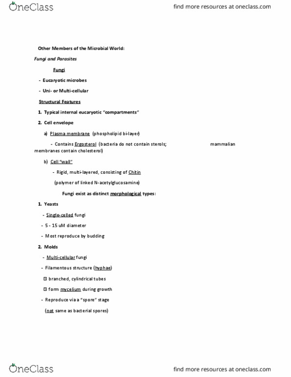 MCIM 224 Lecture Notes - Lecture 7: Dermatophyte, Malaria, Metronidazole thumbnail