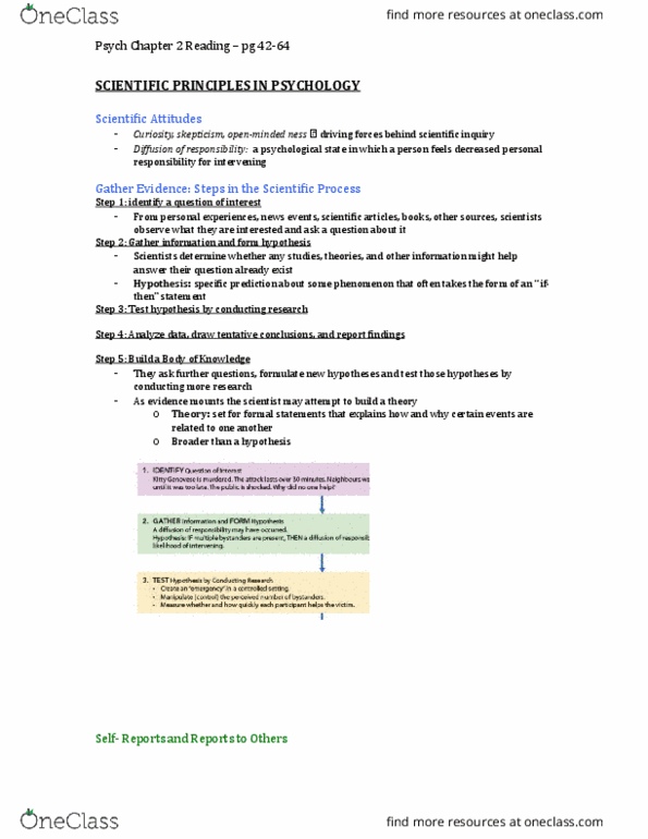 Psychology 1000 Lecture Notes - Lecture 2: Blind Experiment, Repeated Measures Design, Internal Validity thumbnail