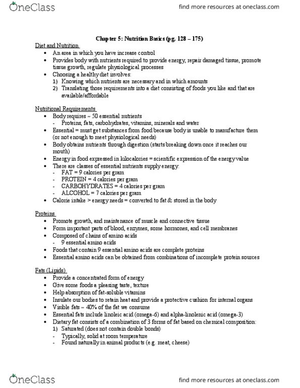 Health Sciences 1001A/B Lecture Notes - Lecture 6: Dietitian, Couscous, Lard thumbnail