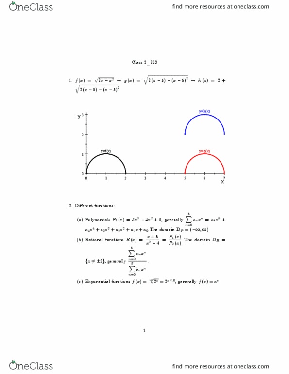 MATH 203 Lecture Notes - Lecture 2: Classification Of Discontinuities, Asymptote, Inverse Trigonometric Functions thumbnail