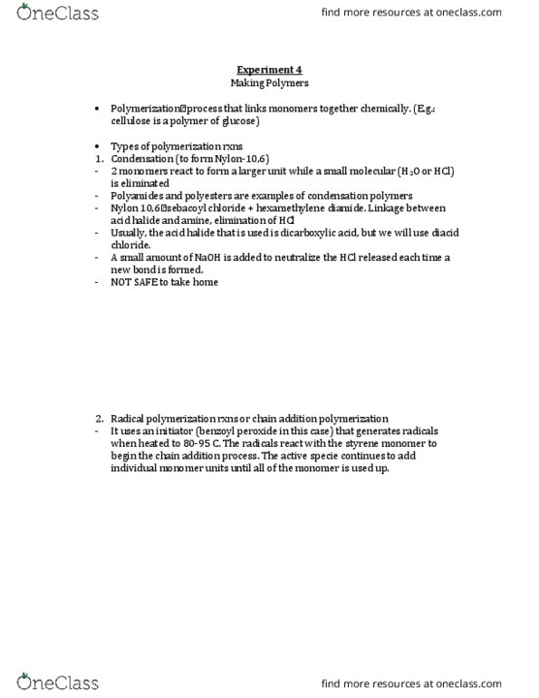 CHM 205 Lecture Notes - Lecture 4: Borax, Acrylonitrile, Benzene thumbnail