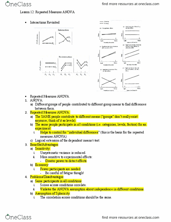 PSYC 316 Lecture Notes - Lecture 12: Witchetty Grub, Phasmatodea, Repeated Measures Design thumbnail