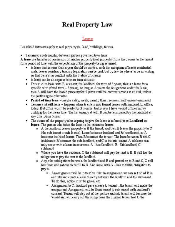 ADMS 2610 Chapter Notes -Second Mortgage, Concurrent Estate, Net Lease thumbnail