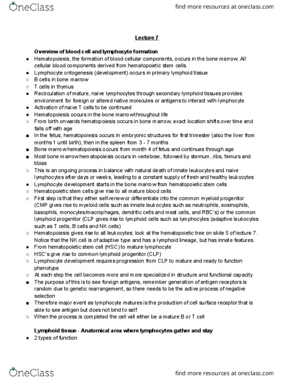 PSY100H1 Lecture Notes - Lecture 7: Histocompatibility, Co-Stimulation, Autocrine Signalling thumbnail