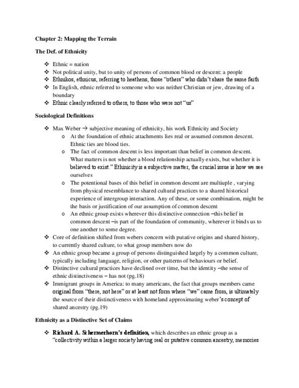 SOC210H1 Chapter Notes - Chapter 2: Ethnocentrism, Richard Lewontin, Hypodescent thumbnail