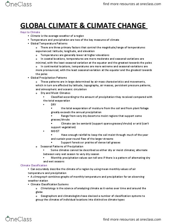 GEOG 1030 Lecture 12: GLOBAL CLIMATE & CLIMATE CHANGE thumbnail