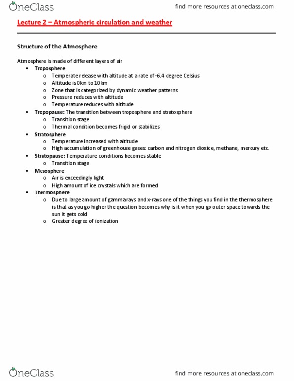 GEO 110 Lecture Notes - Lecture 2: Altostratus Cloud, Rain Shadow, Meteorology thumbnail